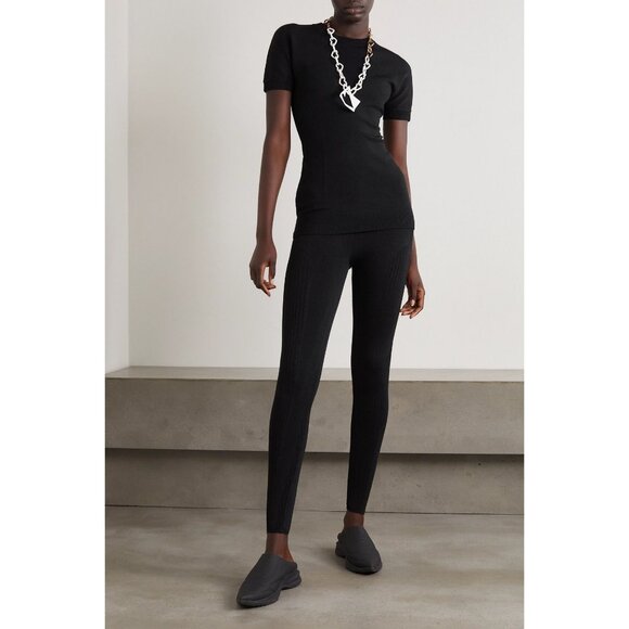 AZ FACTORY MyBody Stretch Knit Top Short Sleeve Athleisure Athletic Fitted Shirt - Picture 10 of 13